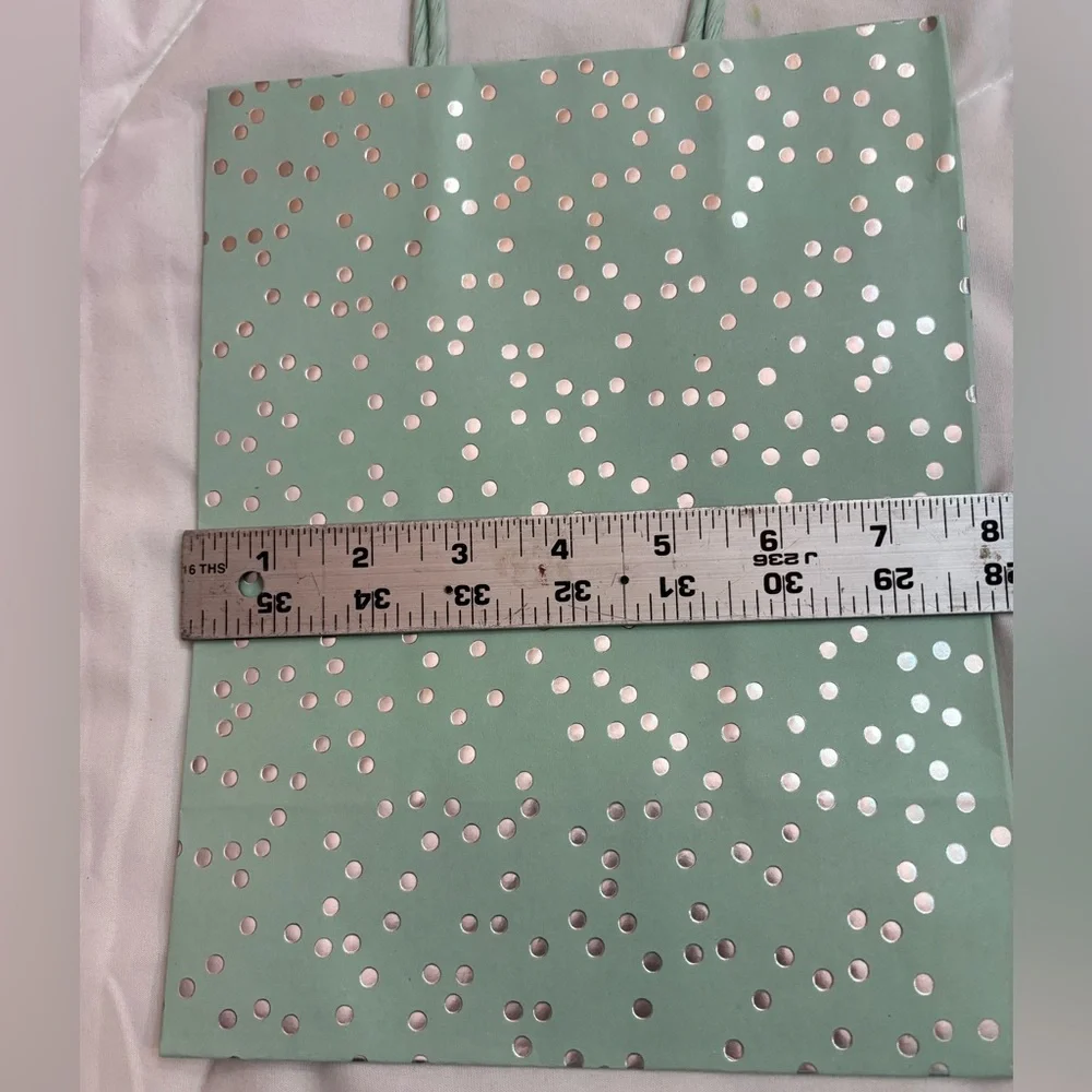 6 Silver Foil Dots Gift Bags - Spritz: Polka Dot Paper 8x10